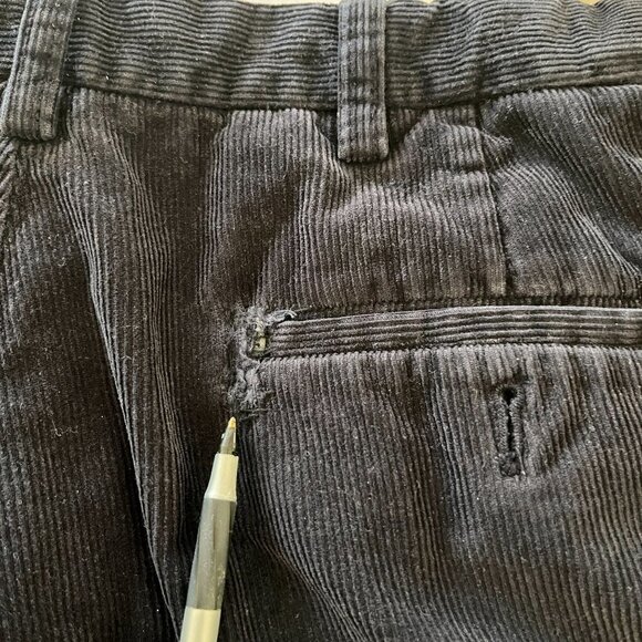 Vtg 90s Corduroy Pants Adult 36x29 Straight Fit 5-Pocket Stretch Pleated Mens - Picture 7 of 10